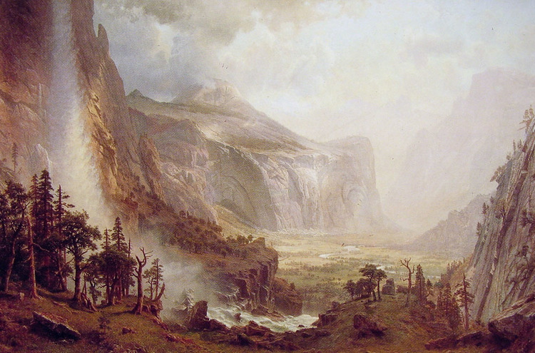 Albert Bierstadt Oil Painting The Domes of the Yosemite 2 - Click Image to Close